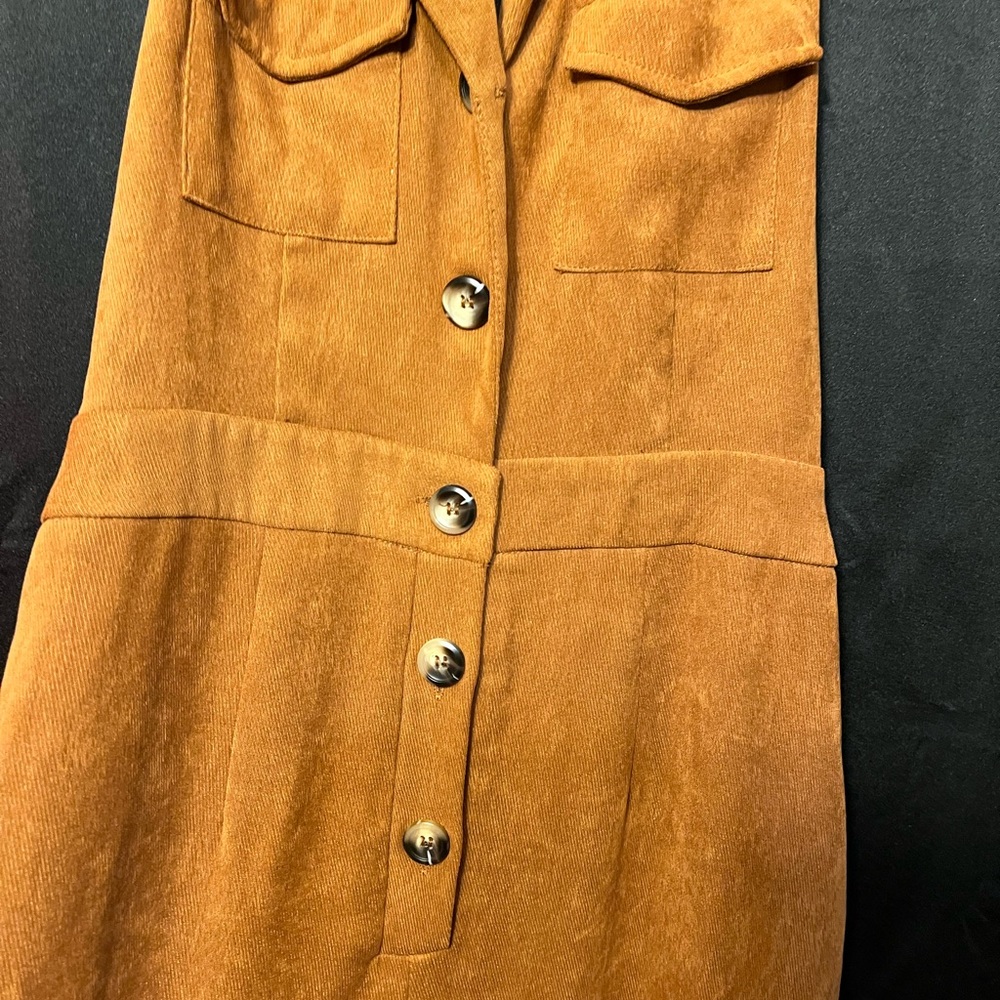 Womens Jumpsuits Long Pants Solid Color Button Fr… - image 2